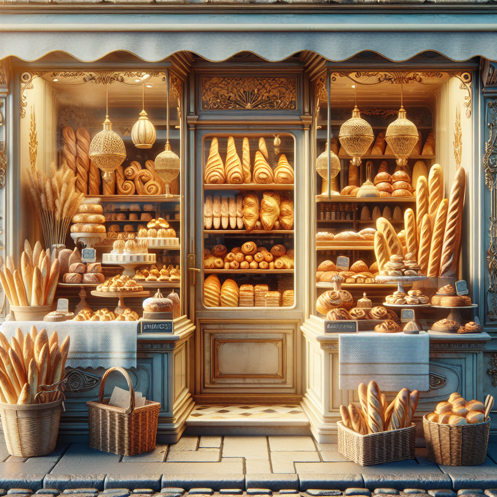 Image générée par IA - Une vitrine de boulangerie française traditionnell...